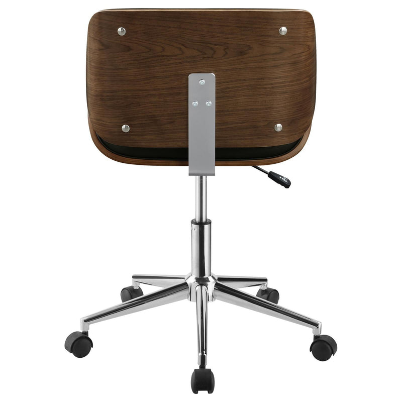 Walker Edison | Faux Leather with Wood Swivel Office Chair