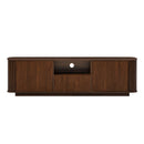 70" TV Stand With Ample Storage, Curved Corners - Dark Brown