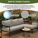 U_style Outdoor L-Shaped Sofa with Iron Frame,Weather-Resistant Patio Sofa Set with Ultra-Thick Cushions,Comfortable Seating for 3,Ideal for Patio, Balcony,and Garden by Montret