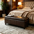 Rectangle Storage Ottoman Bench For Living Room - Brown by HouseOfZazla