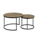 Nesting Coffee Table Set of 2 with Marble Pattern Tops