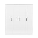 4-Door Wardrobe with 1 Drawer, White
