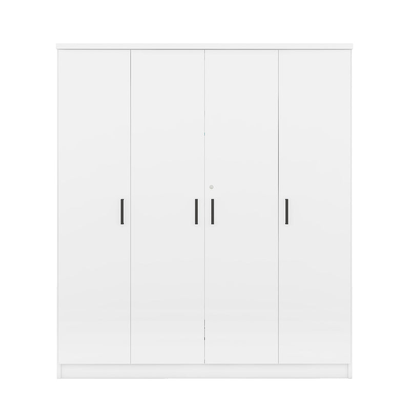 4-Door Wardrobe with 1 Drawer, White
