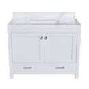 43" Bathroom Vanity, Multi Functional Cabinet With Doors And Drawer - White by Unique Piece Furniture