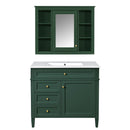 Bathroom Vanity With Mirror Cabinet, Single Sink With 2 Soft Closing Doors And 4 Drawers