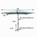 6 x 9ft Patio Umbrella Outdoor Waterproof Umbrella with Crank and Push Button Tilt without flap for Garden Backyard Pool Swimming Pool Market