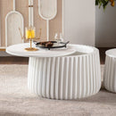 White Round Storage Table Set with Lift-Off Lid