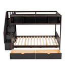 Bunk Bed With Shelfs, Storage Staircase And 2 Drawers