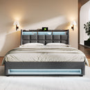 Upholstered Platform Bed With A Hydraulic Storage System, LED And USB Charging (Without Mattress) by Unique Piece Furniture