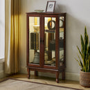 Curio Cabinet Lighted Curio Diapaly Cabinet With Adjustable Shelves And Mirrored Back Panel, Tempered Glass Doors (3 Tier), (E26 Light Bulb Not Included) by Unique Piece Furniture
