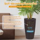 Set of 2 Faux Rattan Tall Planters with Automatic Watering