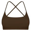 Cross Back Padded Sports Bra with Removable Pads by LJGDeals