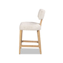 Penny - Round Arched Upholstered Counter Stool (Set of 2) - Travertine Beige by HouseOfZazla