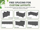 50" W x 49" H Outdoor Privacy Screen with Aluminum Posts, 4 Panels, Dark by HouseOfZazla