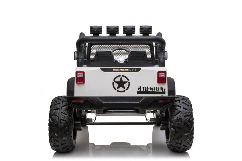 24V JEEP Double Drive Children Ride- on Car With 200Wx2 12V9AHx2Battery, Parent Remote Control, Electron assisted steering wheel, Foot Pedal, Led lights, music board with bluetooth/MP3/music/ volume