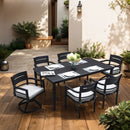 Outdoor Patio Dining Table With Tapered Feet & Umbrella Hole by HouseOfZazla