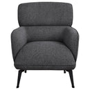 Andrea Upholstered Crescent Arm Accent Chair Grey