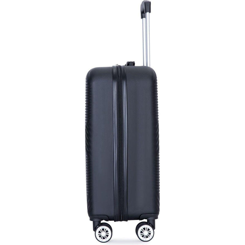 2Piece Luggage Sets ABS Lightweight Suitcase, Spinner Wheels, (20/14) BLACK