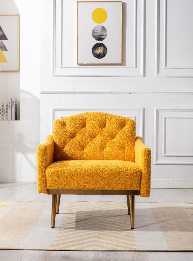 Accent Chair, leisure single sofa with Rose Golden feet