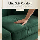 FX-P82-GR3 82.67" Modern Velvet 3-Seater Chesterfield Sofa with 2 Pillows by HouseOfZazla