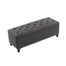 Button-Tufted Storage Ottoman With Safety Close Hinge by HouseOfZazla