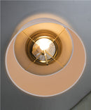 16"W Moderne Flush Mount Conversion Kit  White Linen Drum Lampshade