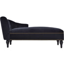 58" Velvet Chaise Lounge, Button Tufted Right Arm Facing Lounge Chair with Nailhead Trim & Solid Wood Legs for Living Room or Office, Sleeper Lounge Sofa (Black)
