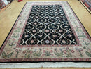6' X 9' Handmade India Floral Oriental Wool Rug Carpet Hand Knotted Nice Black