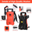 Electric High Pressure Washer 1740PSI Max 2.6GPM Powerful Car Washer Pressure Cleaner with Adjustable Spray Nozzle Soap Dispenser IPX5 Waterproof for