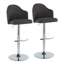 Ahoy - Contemporary Adjustable Barstool With Swivel With Rounded T Footrest (Set of 2) by HouseOfZazla