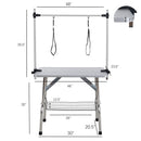 Folding Dog Pet Grooming Table Stainless Steel Frame Rubber Mat On Board With Adjustable Arm And Clamps Pet Dog Cat Grooming Table by HouseOfZazla