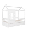 Twin Size Classic House Bed With Twin Size Trundle - White by Unique Piece Furniture