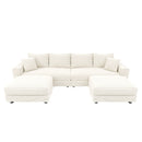 Deep Seat Convertible Sofa With Soft Pillows And Ottomans by HouseOfZazla