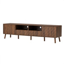 TV Stand With Drawers And Cable Management - Walnut by HouseOfZazla