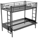 Twin Over Full Bunk Bed, Multifunction - Black by HouseOfZazla