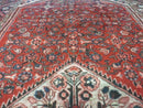 5' 6" X 10' Antique Handmade India Floral Oriental Wool Rug Veg Dyes Red Nice