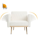 Accent Chair with Ottoman Set,Velvet Accent Chair with Gold Legs, Upholstered Single Sofa for Living Room Bedroom