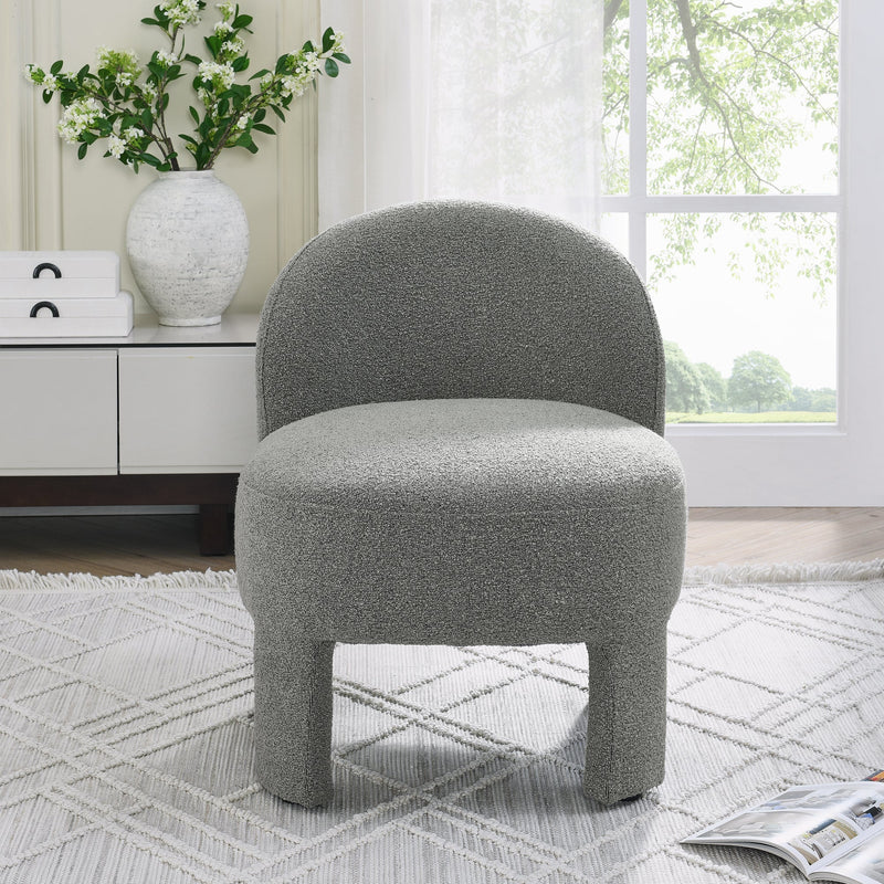 Walker Edison - lounge chair with sof cushion and backrest, need to be assembled, suitable for living room'bedroomldining room---GREY(24.5"28.75"28.75")