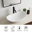 White Oval Ceramic Vessel Sink