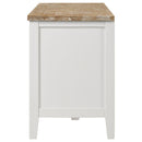 Hollis 2-door Wood 67-inch TV Stand with Drawer Brown and White