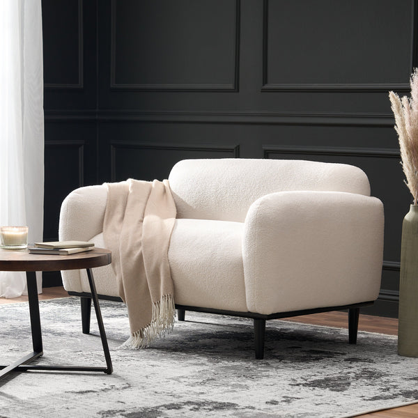 Bouclé Fabric Loveseat Sofa - 50 Inch, photo 2 of 10