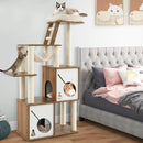 57 Inch Cat Tree Tower Multi-Level Activity Center with Scratching Posts-Natural by LJGDeals