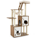 57 Inch Cat Tree Tower Multi-Level Activity Center with Scratching Posts-Natural by LJGDeals