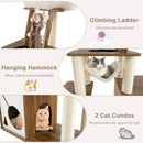 57 Inch Cat Tree Tower Multi-Level Activity Center with Scratching Posts-Natural by LJGDeals