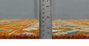 Hand Knotted Gold, Rust and Ivory Modern Contemporary Tribal Trellis Recycled Silk Area Rug
