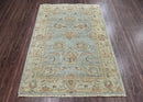 4x6 LoomBloom Aqua Hand Knotted 100% Wool Turkish Oushak Traditional Oriental Area Rug