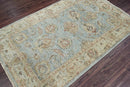 4x6 LoomBloom Aqua Hand Knotted 100% Wool Turkish Oushak Traditional Oriental Area Rug