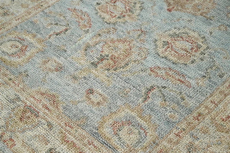 4x6 LoomBloom Aqua Hand Knotted 100% Wool Turkish Oushak Traditional Oriental Area Rug