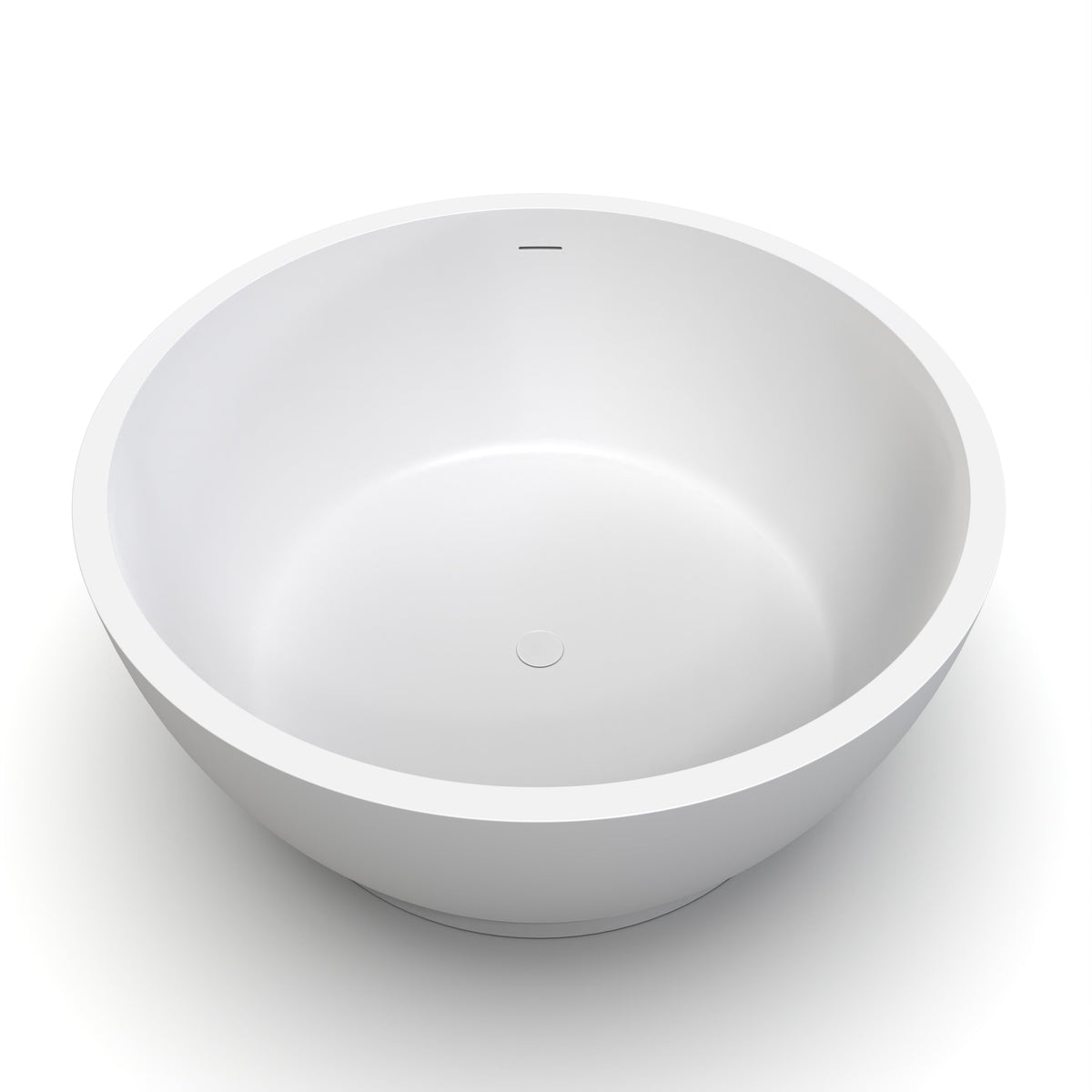 52.7 Inch Round Freestanding Solid Surface Soaking Bathtub, photo 4 of 9