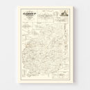 Vintage Map of Clarion County, Pennsylvania 1865